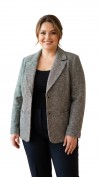 Kinga blézer szövet hosszított szürke